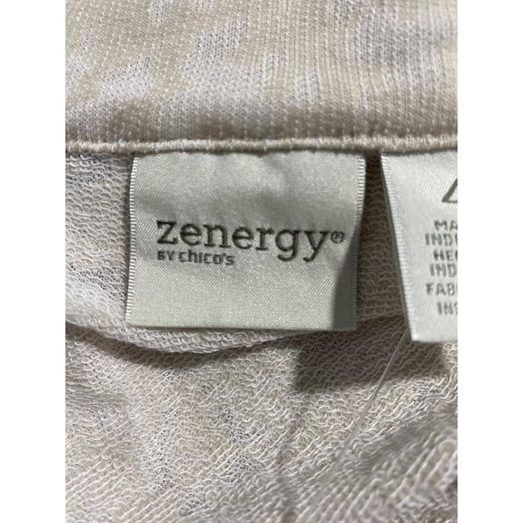 Zynergy By Chicos 4 Top 1X Valli Tunic Shirt Zip Detail High Neck Long Ashwood - Picture 5 of 10